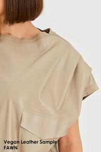 PLANET Vegan Leather Chic Cape in Fawn